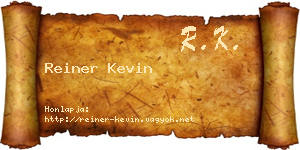 Reiner Kevin névjegykártya